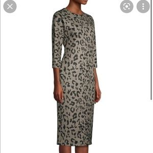 Max Mara Dramma Animal-Print Wool Midi Dress